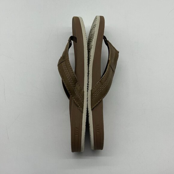 Reef Kids Cushion Phantom Brown Faux Leather Slip-on Thong Sandals Youth Size 4 - Picture 10 of 10